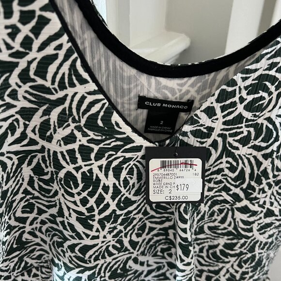 Club Monaco Black and White Asymmetrical Dress - Picture 4 of 7